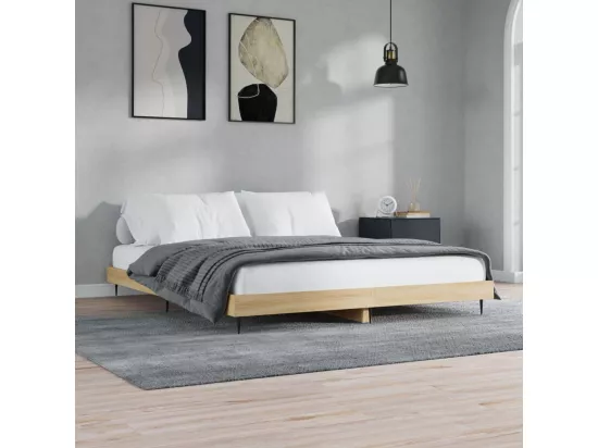 Cadre de lit chêne sonoma 150x200 cm bois d'ingénierie