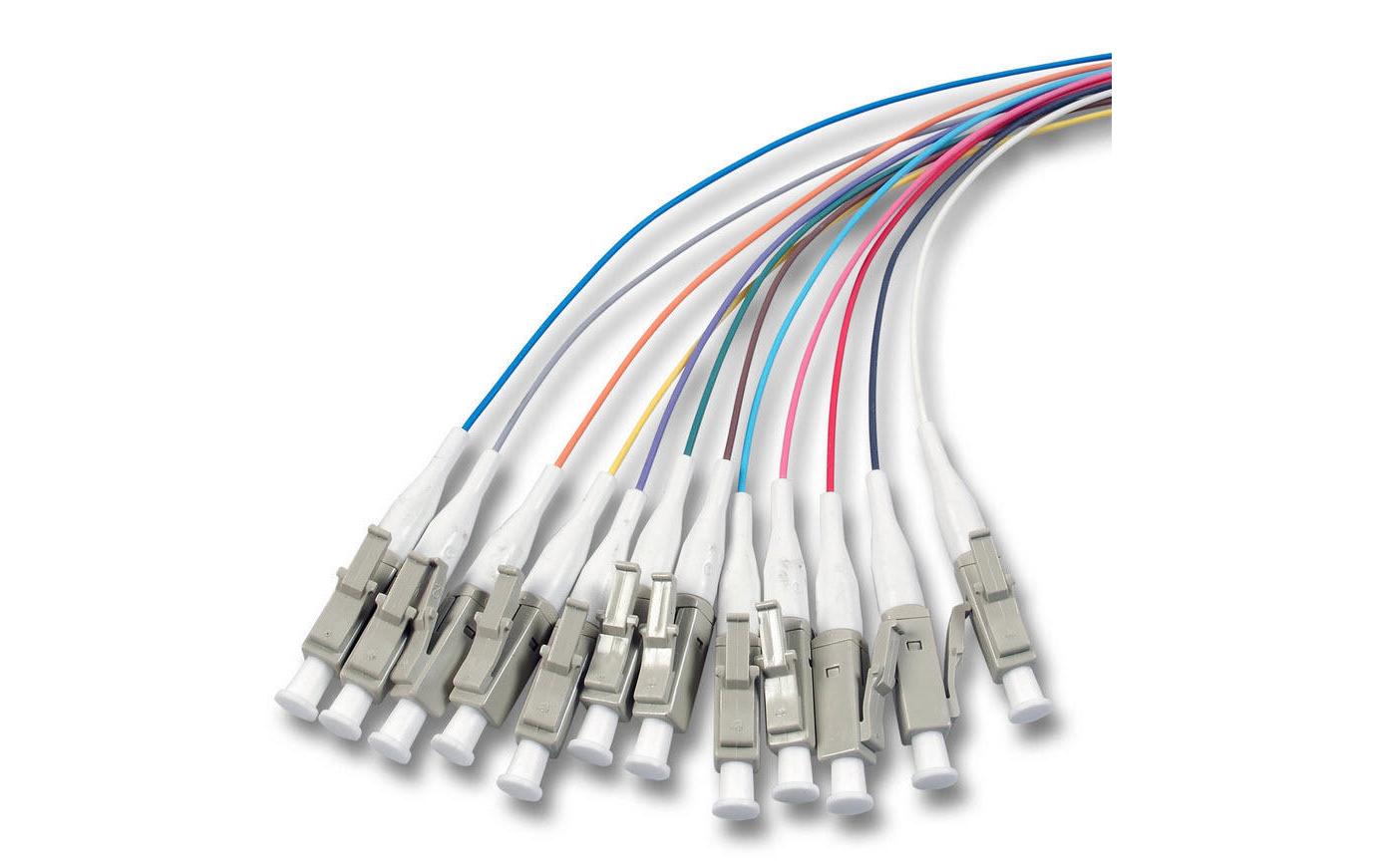 Faserpigtail LC, MM, OM3, 2 m 12 StückFaserpigtail mit SC-Stecker
