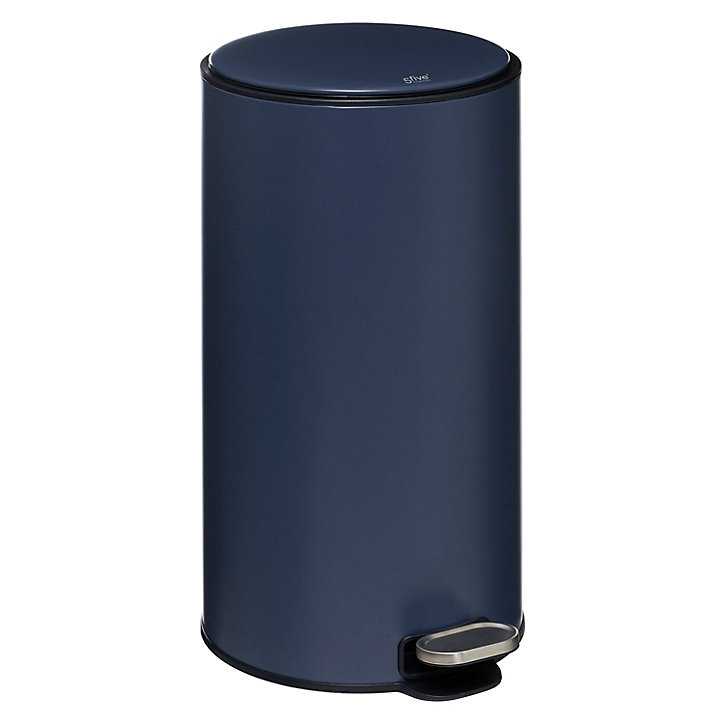 Poubelle de cuisine 30 l à pédale ronde Delta métallique coloris bleu pétrole Ø31,5 x H.62 cm
