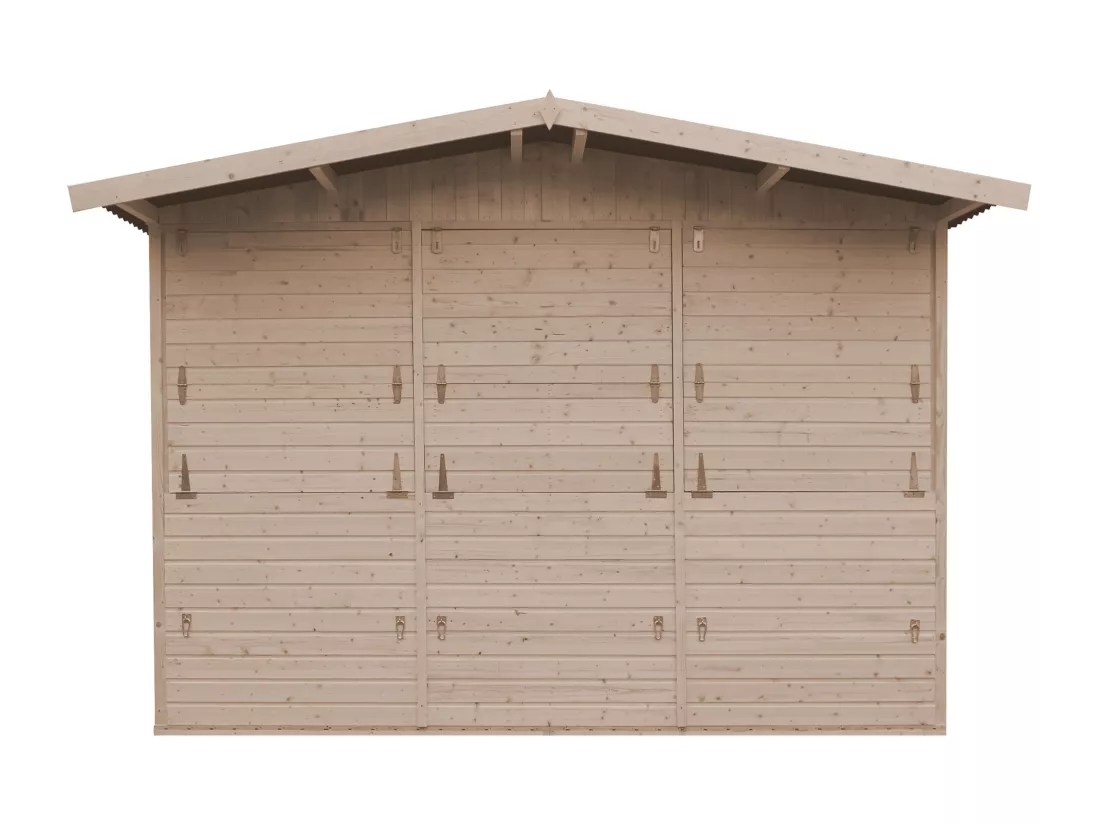 TIMBELA M150A Maison de jardin en bois, Étal de marché en bois H232x336x263 cm/6m2