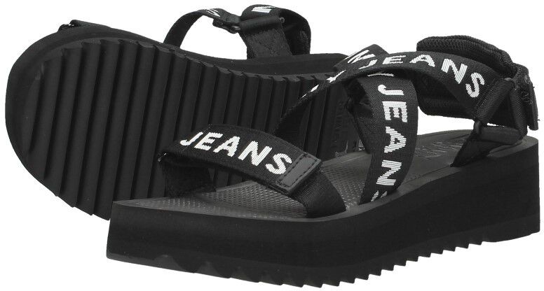 Tommy Hilfiger Sandalen Plat zwart