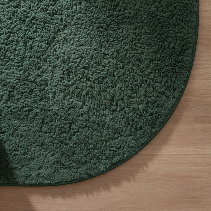 Rond fluffy vloerkleed - Bobby Groen