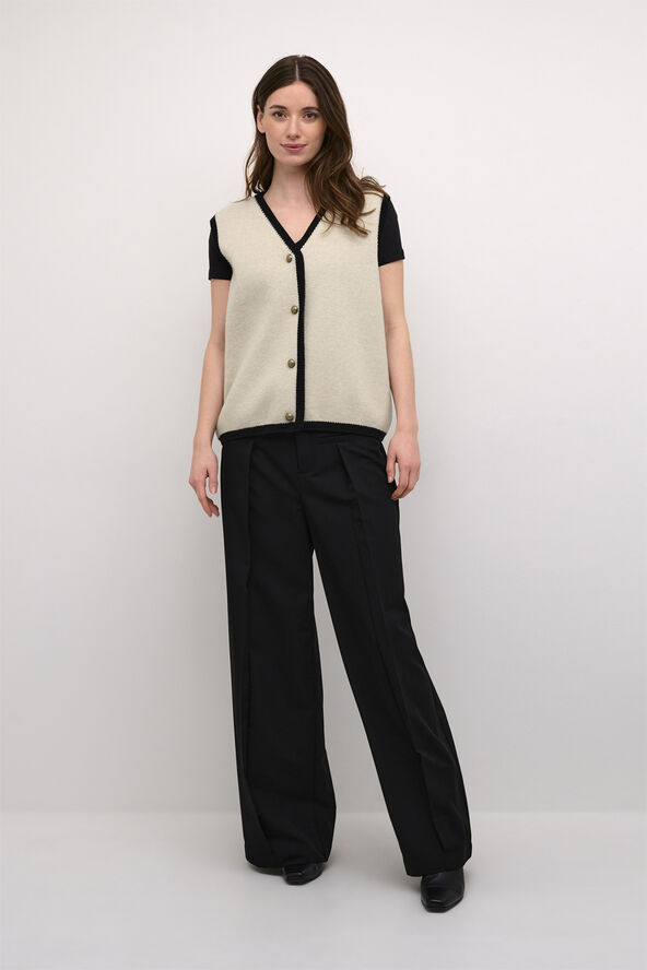 Cream CRTiffi Knit Vest Ancient scroll