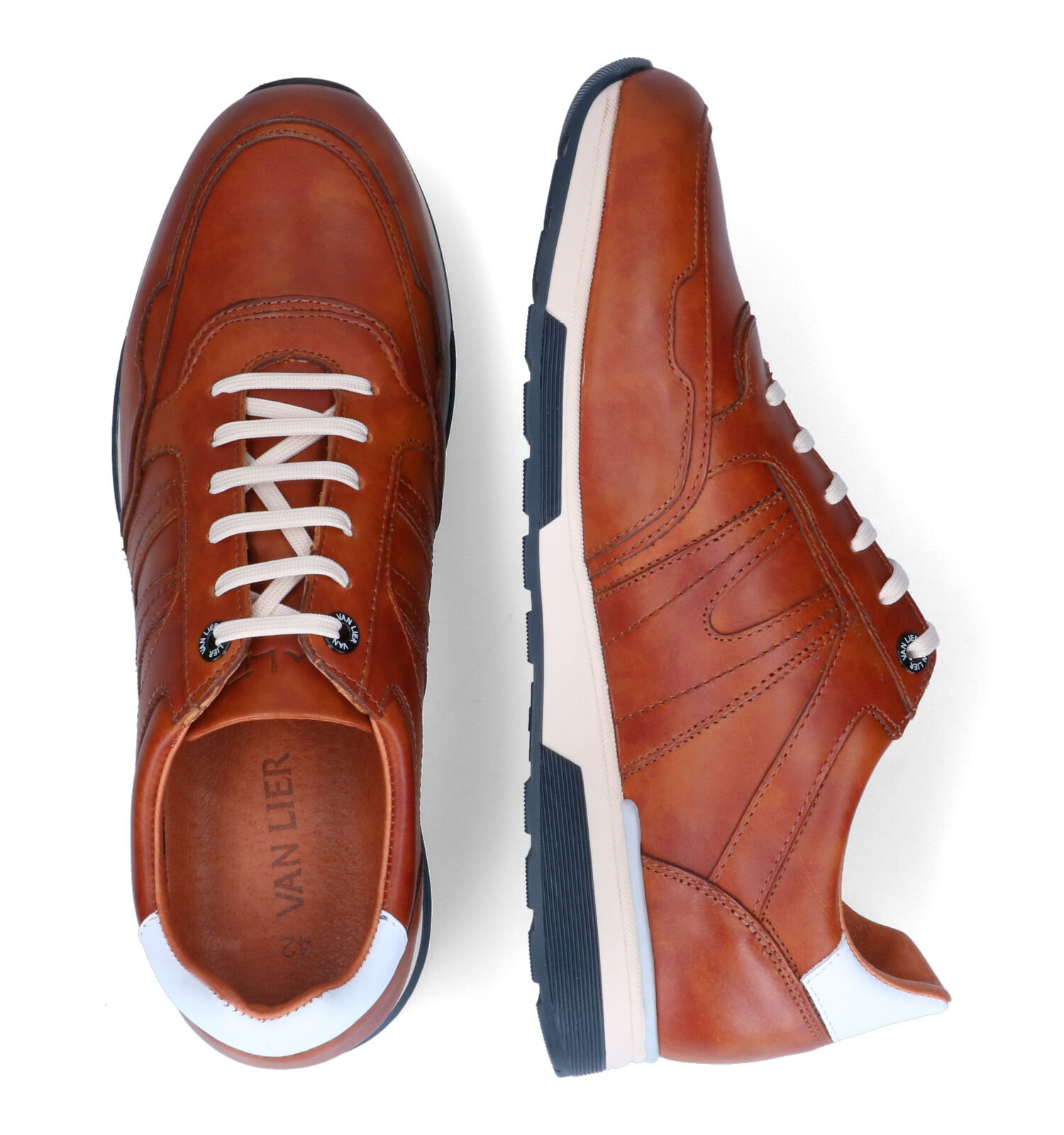 Veterschoenen cognac