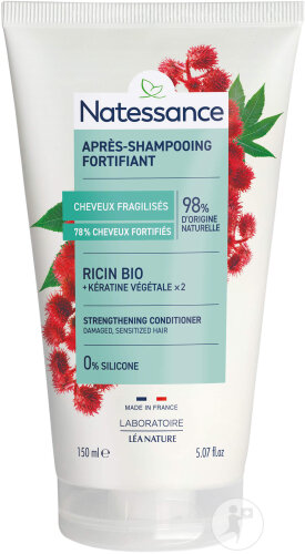 Natessance Naturel Après-Shampoing Démêlant Fortifiant Ricin Et Kératine Végétale Tube 150ml