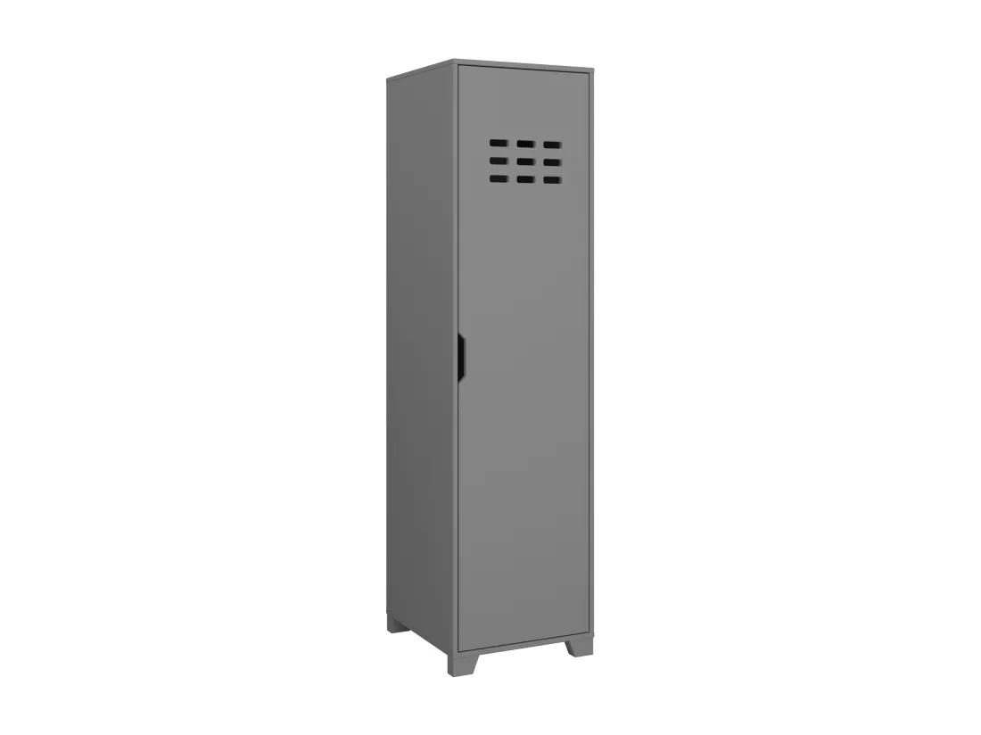 Linus | Armoire à 1 porte en MDF gris