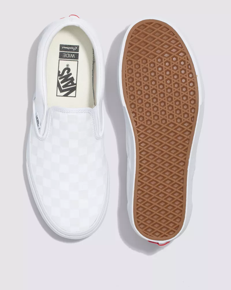 Customs True White Checkerboard Slip-On Wide