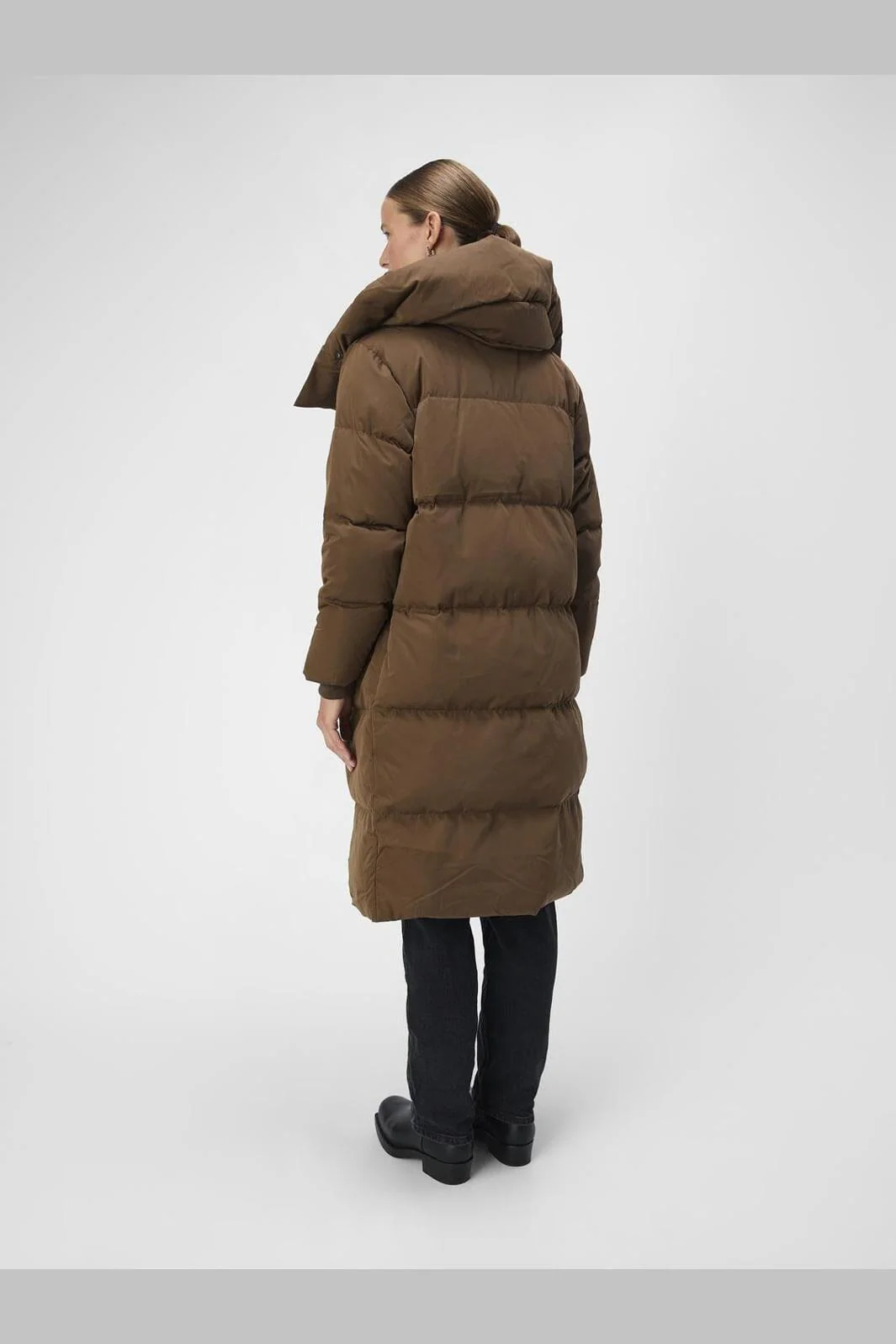 Object Objlouise Long Down Jacket 3944311 dark earth