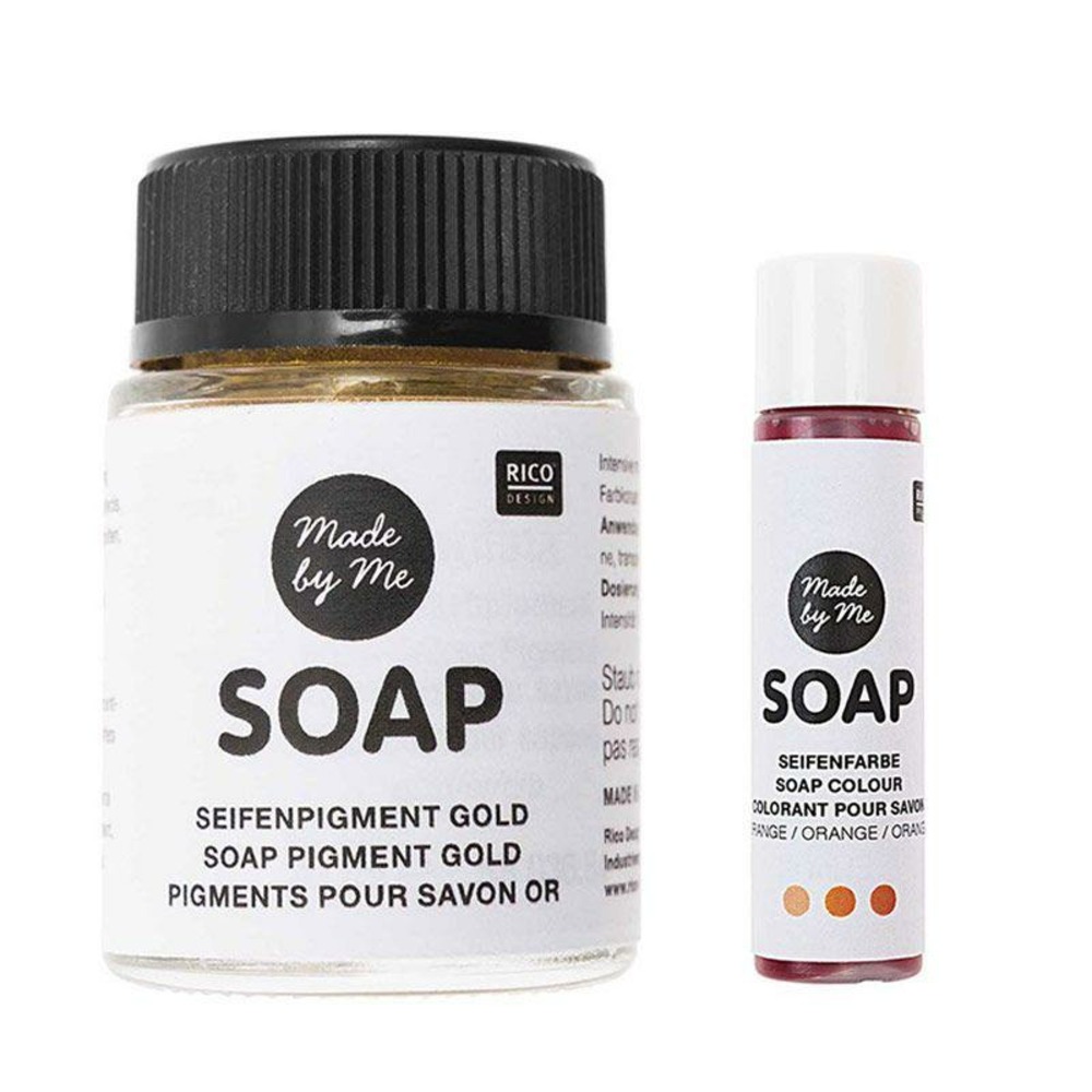 Pigment doré pour savon 20 ml + colorant orange