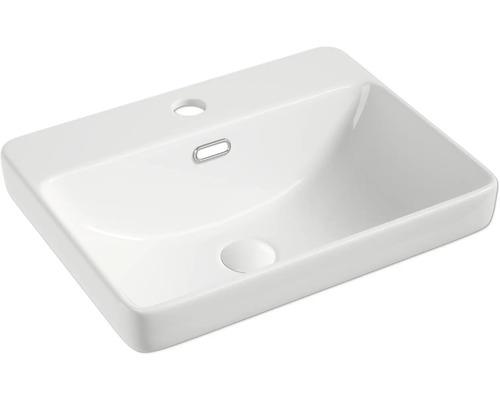 form&style KUIU inbouwwastafel 48 x 38 cm hoogglans wit inclusief keramische afvoerplug