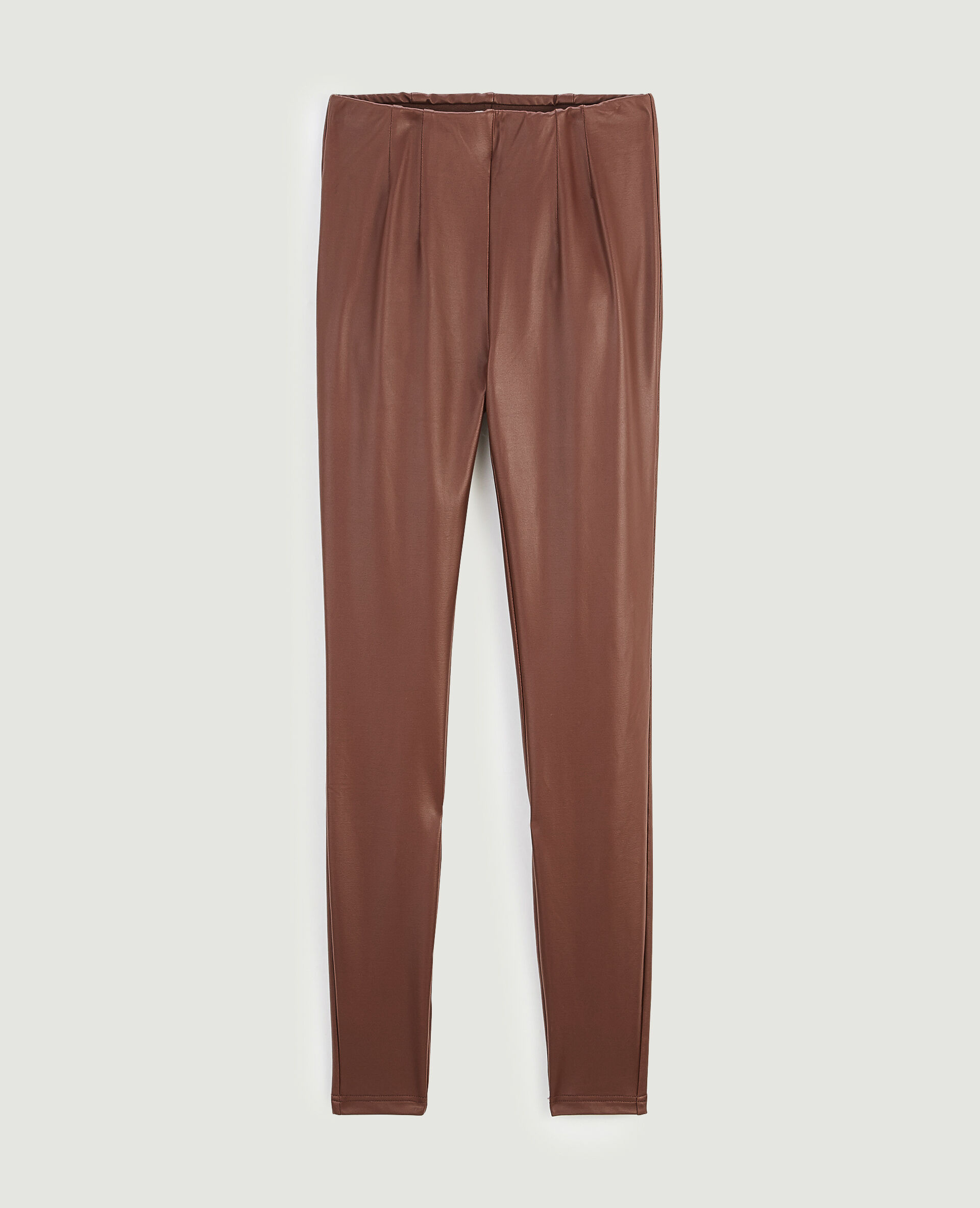 Legging simili cuir - Marron