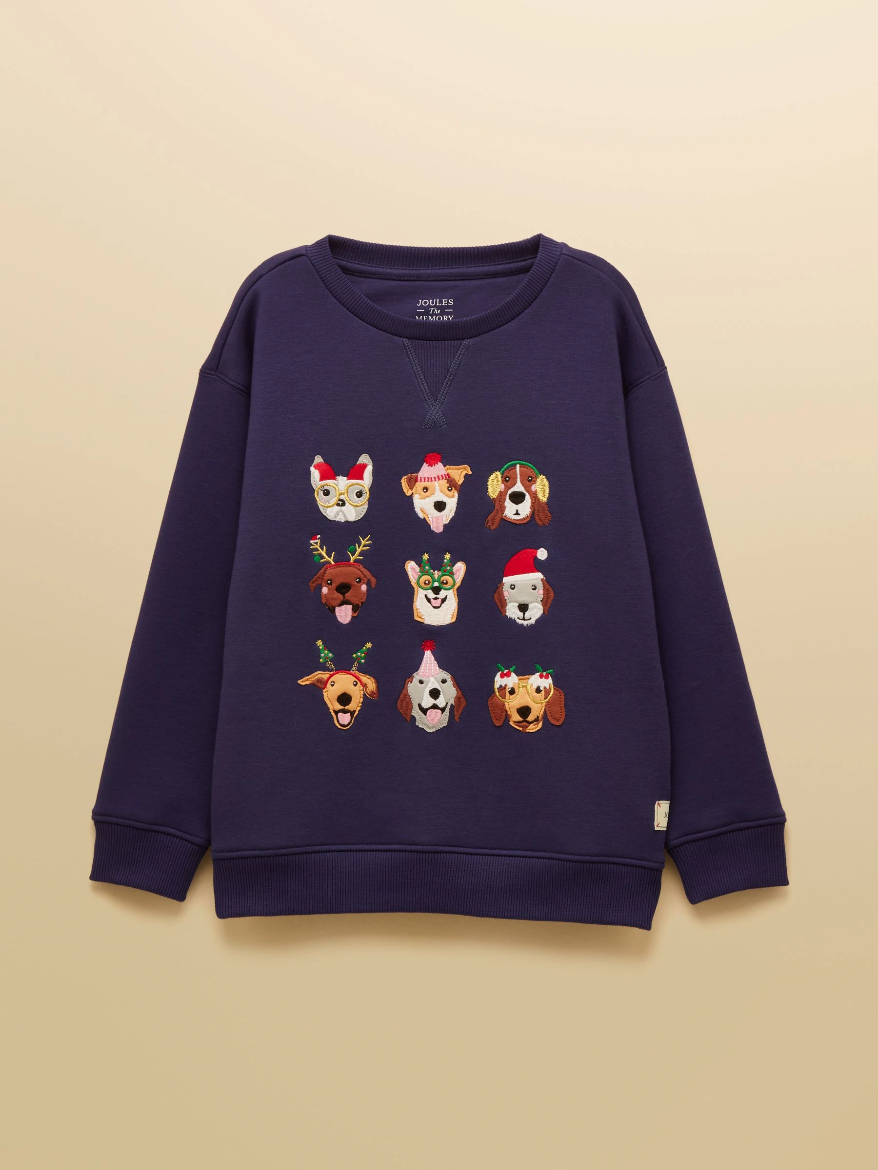 Donkerblauw - Joules Mackenzie sweatshirt voor kinderen met voering van imitatiebont
