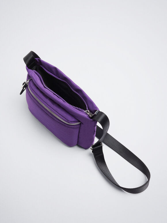 Bolsa de ombro em nylon - Violeta