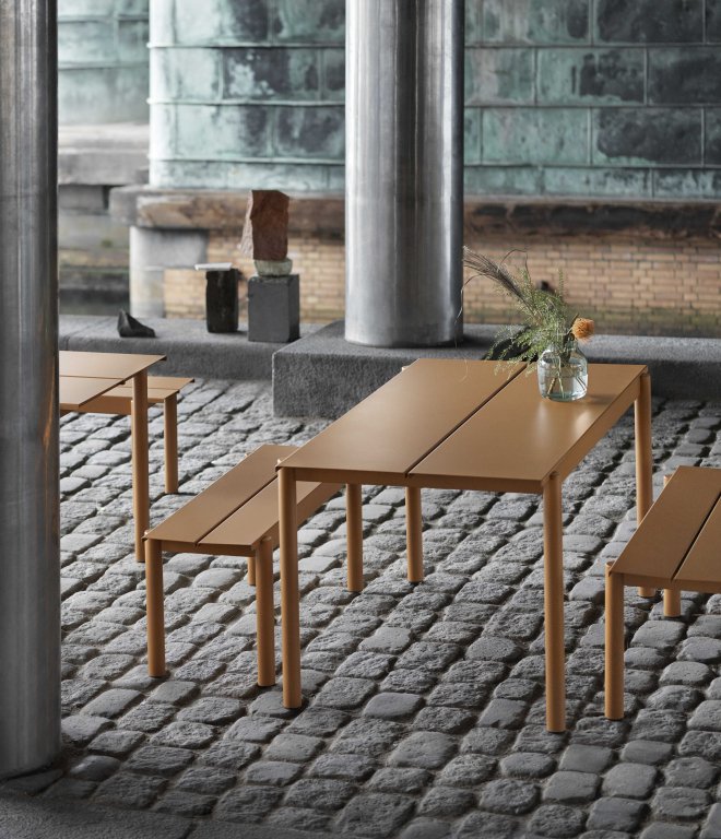Muuto Linear Steel tuintafel 200x75 Grey