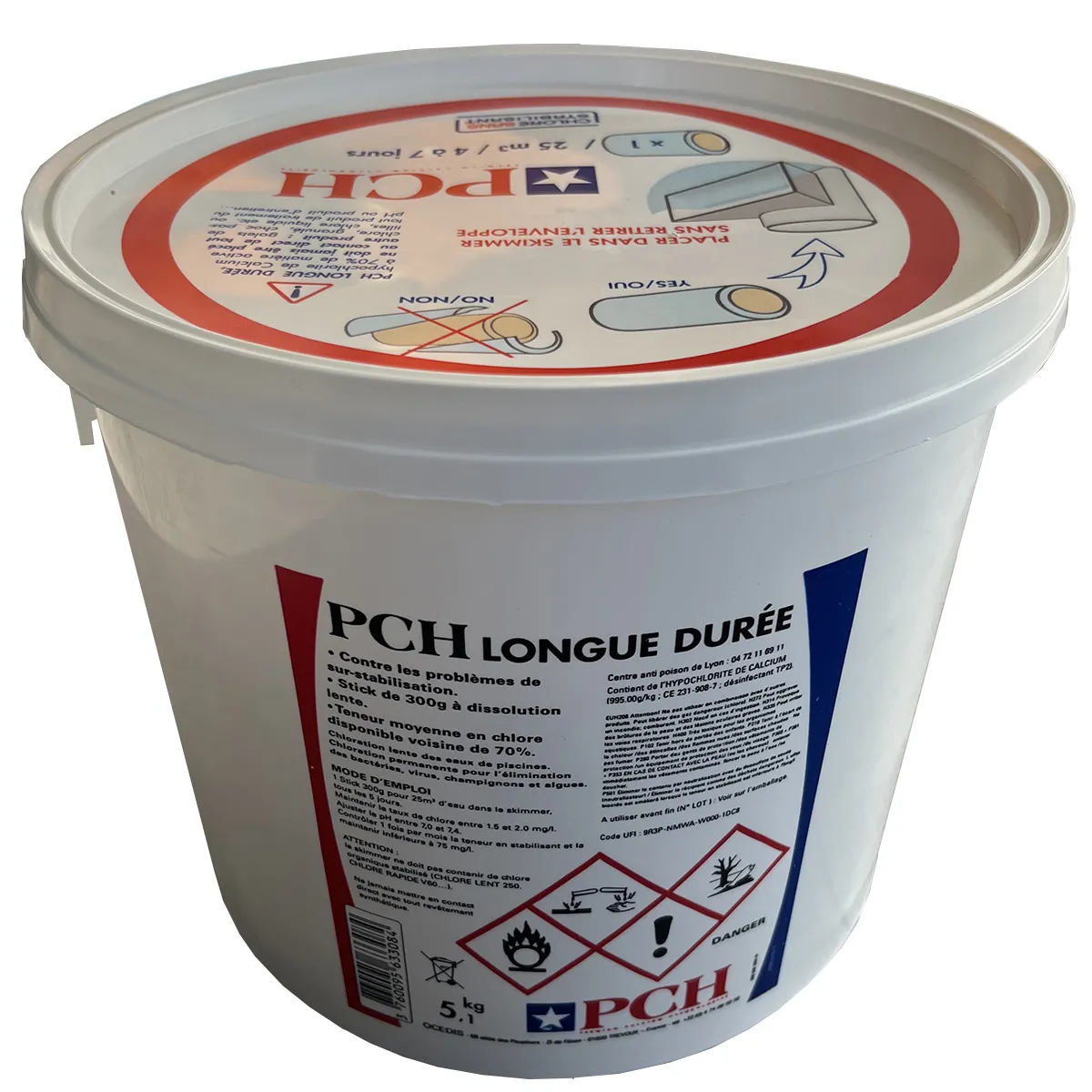 Pch Chlore lent stick 300g - Seau 5.1kg