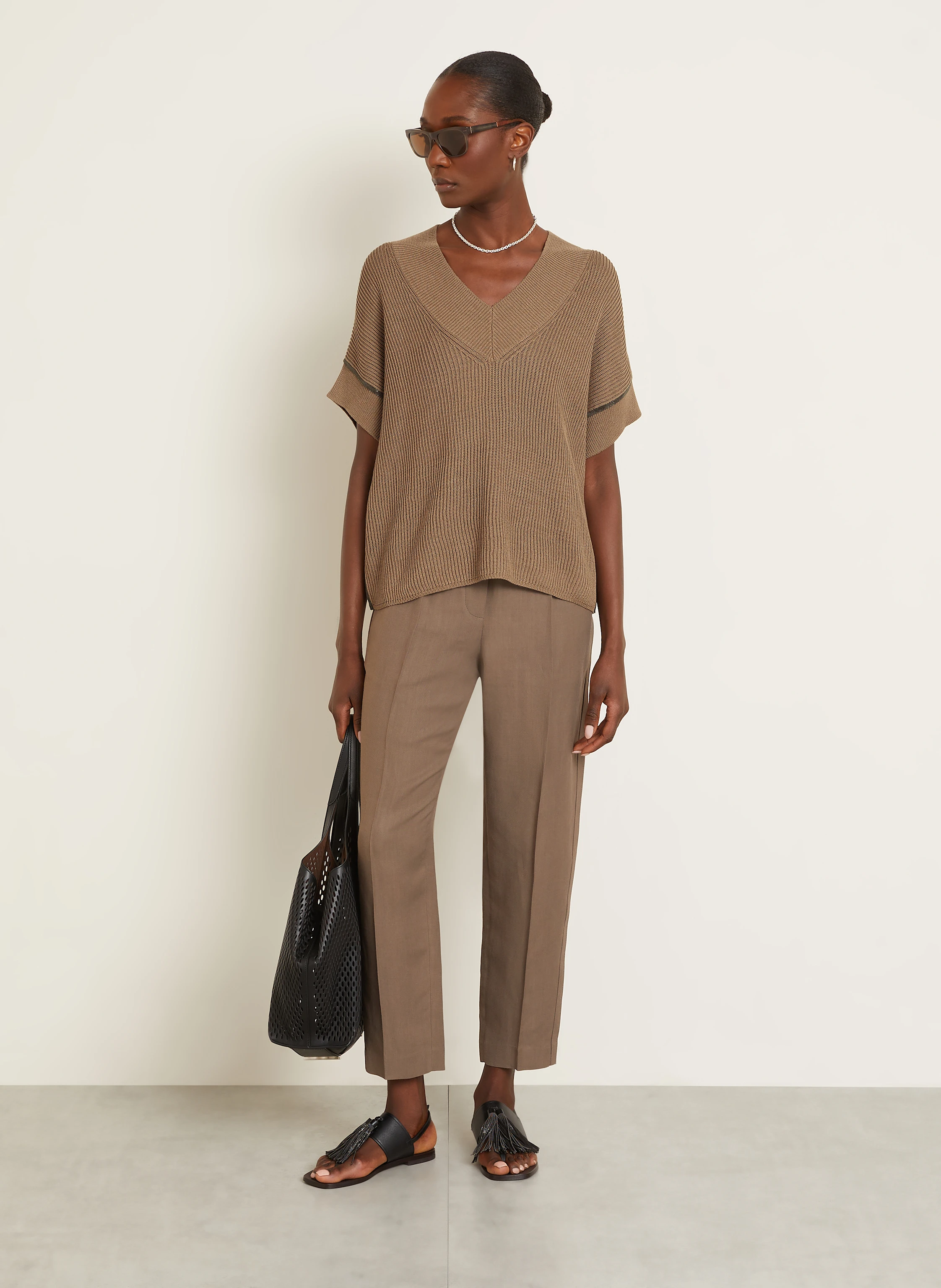 BRUNELLO CUCINELLI Strickshirt mit Schmucksteinen