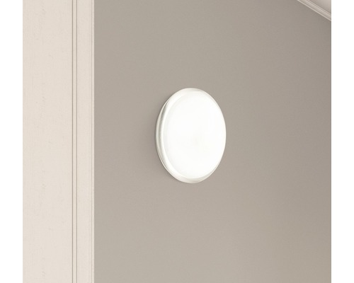 Plafondlamp, 1-lichts, Ø 26 cm, Tunis wit/roestvrij staal