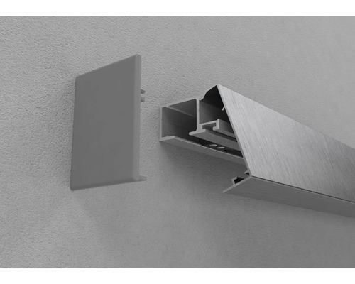 Pertura Selir zilver (EV1) geanodiseerd schuifdeurbeslag voor hout/glasdeuren L:2m incl. verzonken handgreep