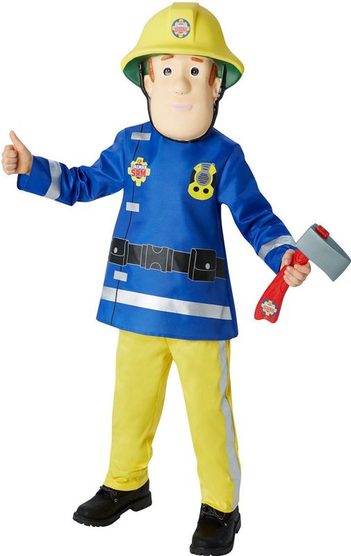Deluxe Fireman Sam Kinderkostuum - maat M (5/6 jaar) Brandweerman Sam