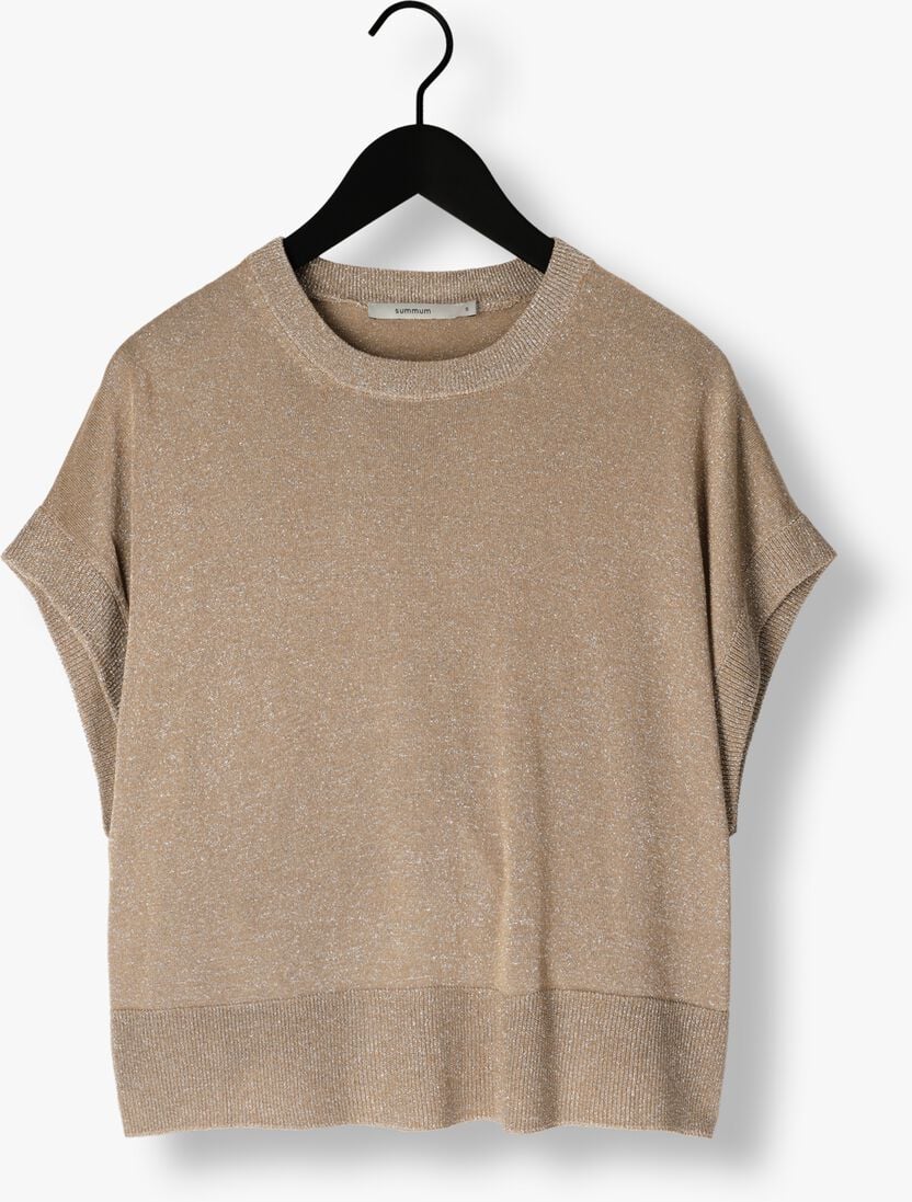 SUMMUM bruine summum top oversized sleeveless sweater shimmering lurex knit