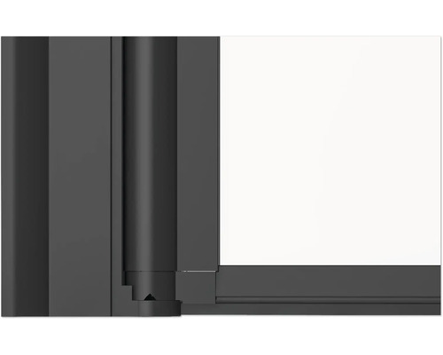 form&style badwand, 1-delig, BAFIA, 750 x 1400 mm, helder glas, profielkleur zwart