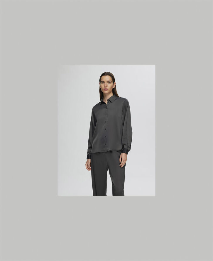 Selected Femme SLFLENA-FRANZISKA LS SHIRT NOOS Volcanic ash
