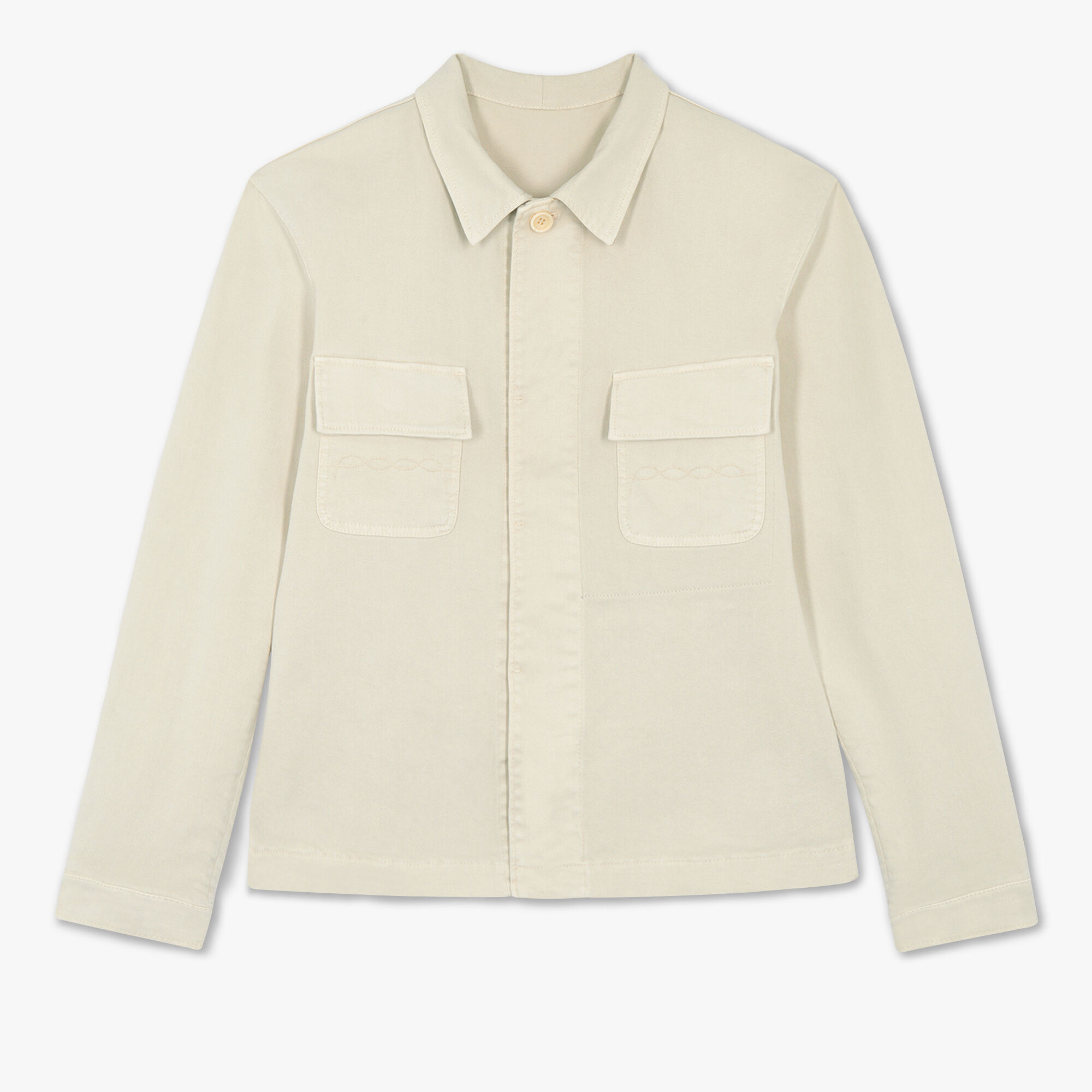 Veste En Coton Teinte En Pièce