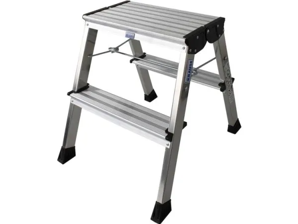 Krause Rolly - Trappestige - 2 trin - 2 sektioner - arbejdshøjde: 2.45 m - aluminium