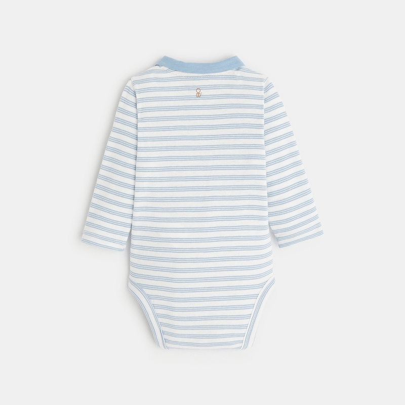 Body manches longues rayé bleu naissance