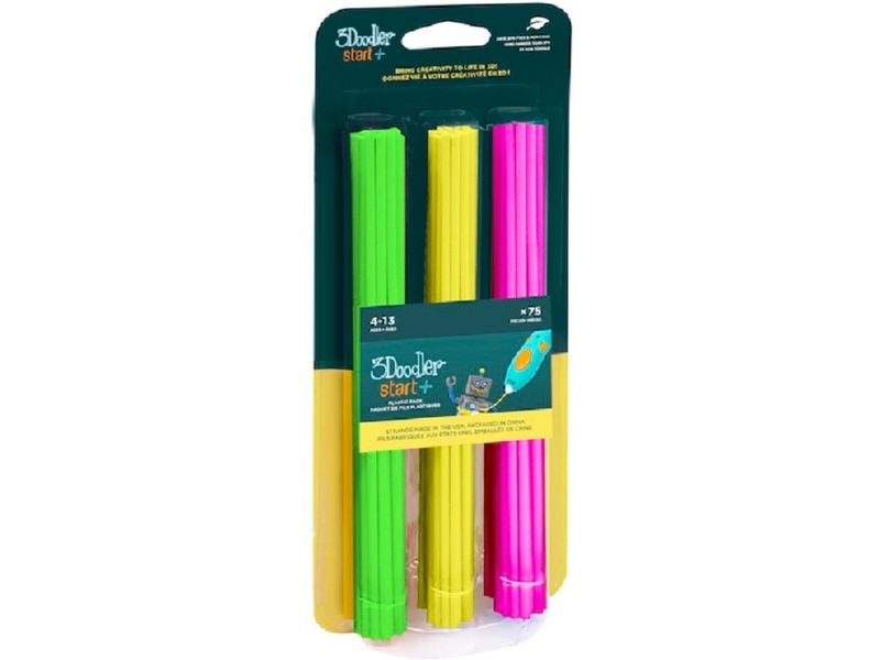 3Doodler 3D Pen Filament Start  Neon Glow 75 Stück 3D Pen Ink (Neon-pink, gelb, grün)