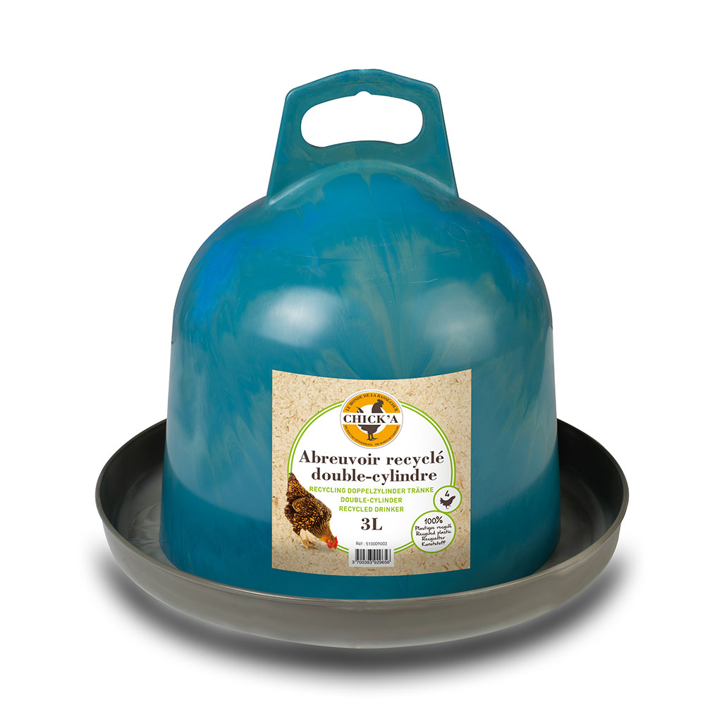 Abreuvoir recyclé double cylindre 3l