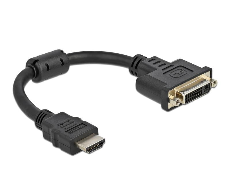 Delock Adapter HDMI – DVI, 4K/30Hz HDMI - DVI-D Delock Adapter HDMI Stecker zu DVI 24 5 Buchse 4K 30 Hz 20 cm