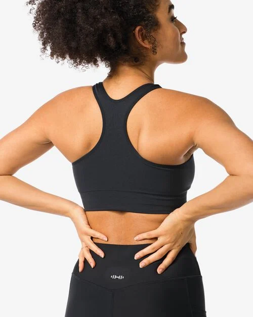 haut de sport sans coutures - support moyen noir