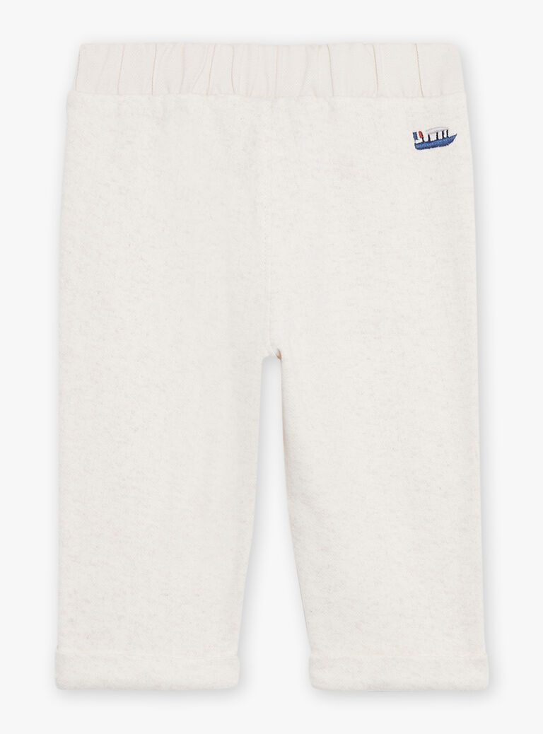 Pantalon beige chiné clair en interlock