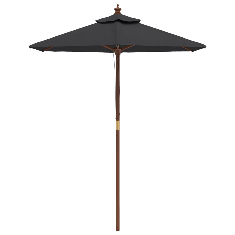 Parasol de jardin avec mât en bois 196 x 231 cm noir