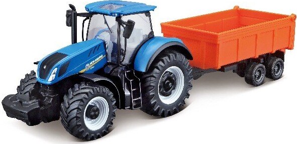 Bburago - New Holland Traktor Med Vogn - Die-Cast Metal - 10 CM
