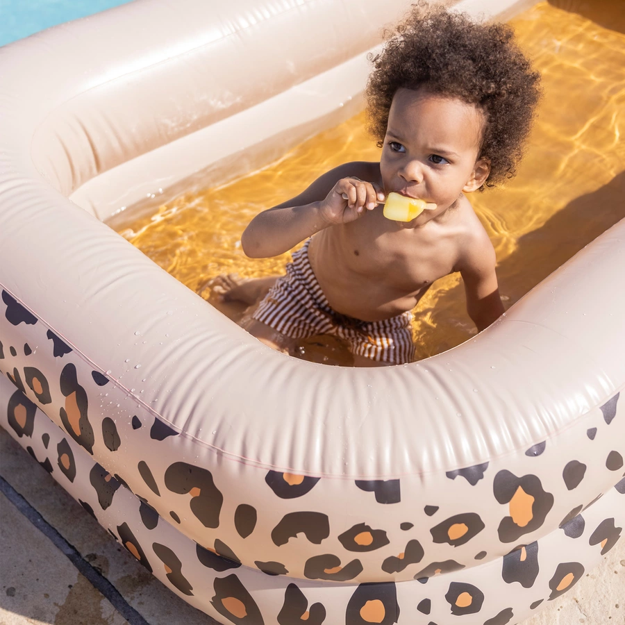 Swim Essentials Aufblasbarer Pool Panther Druck Beige
