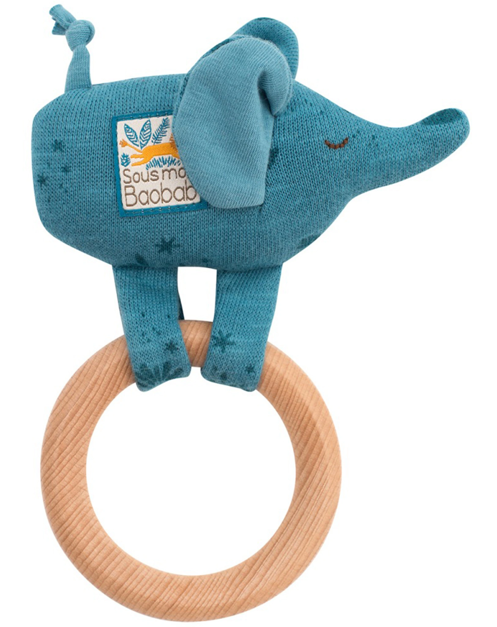 Ring-Rassel ELEFANT in blau