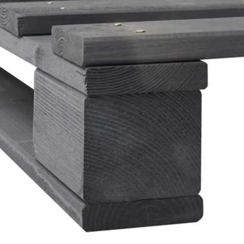 vidaXL - Bed frame pallet - Grijs - Massief grenenhout - 120x200 cm