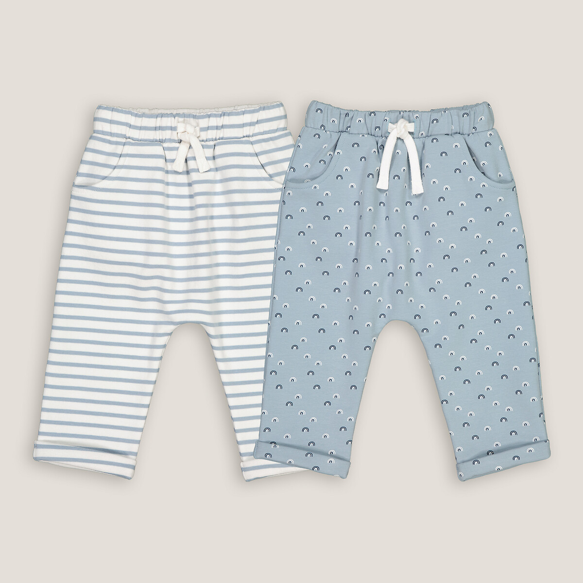 COLEÇÃO LA REDOUTE<br>Conjunto de 2 trenós de flanela estampada