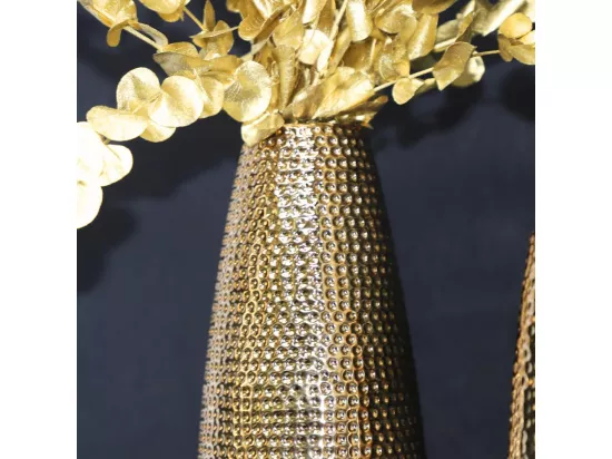 Vase en céramique doré 14 x 33.5 cm