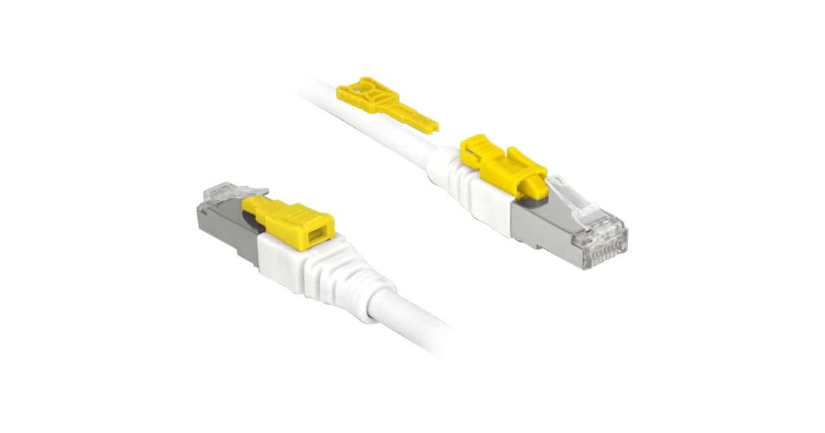 DeLOCKPatchkabel S/STP, RJ-45 Secure met Cat.6a  (Wit, 85330, 0,5 meter)