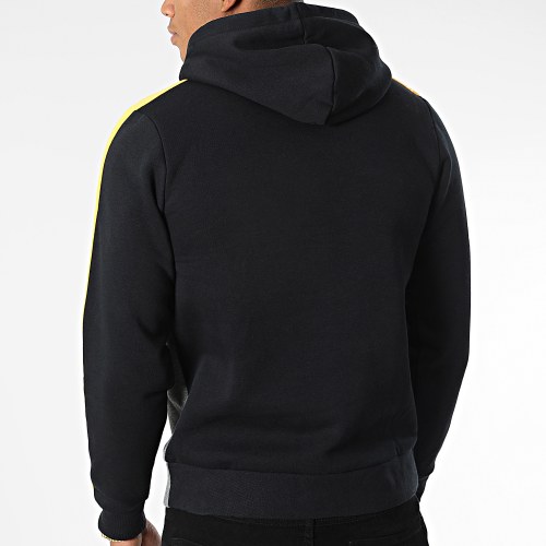 Sweat Capuche A Bandes Replica 39805 Noir Gris Jaune