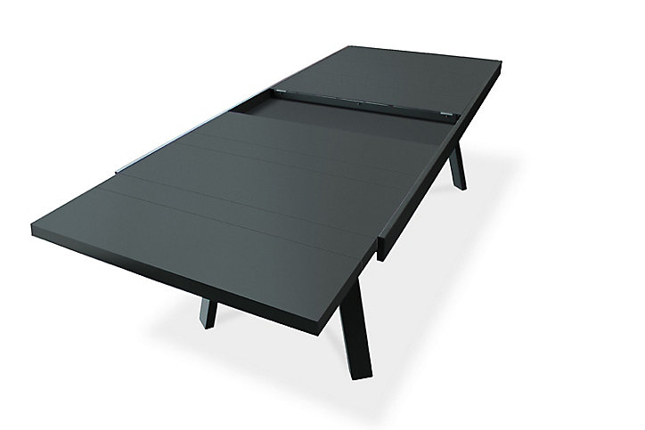 Table de jardin extensible Stockholm en aluminium coloris gris anthracite L.200/300 x l.96 x H.76 cm