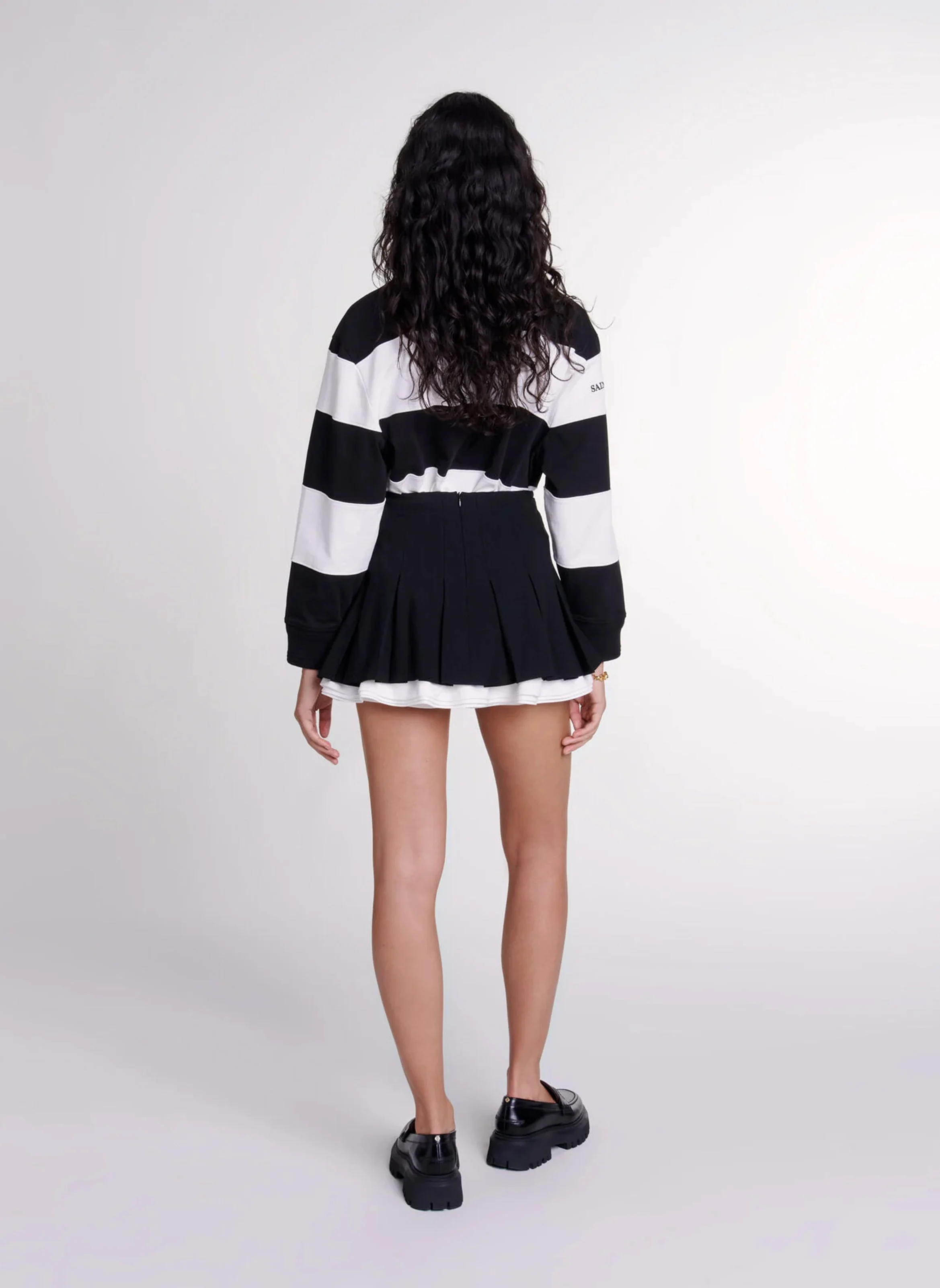 Jupe short bi matière| Noir