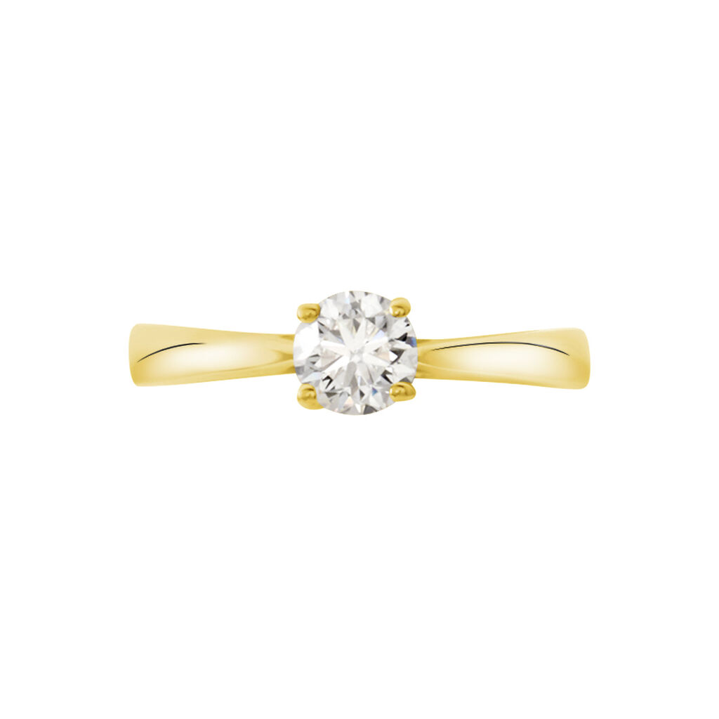 Bague Solitaire Fiona Or Jaune Diamant Synthetique