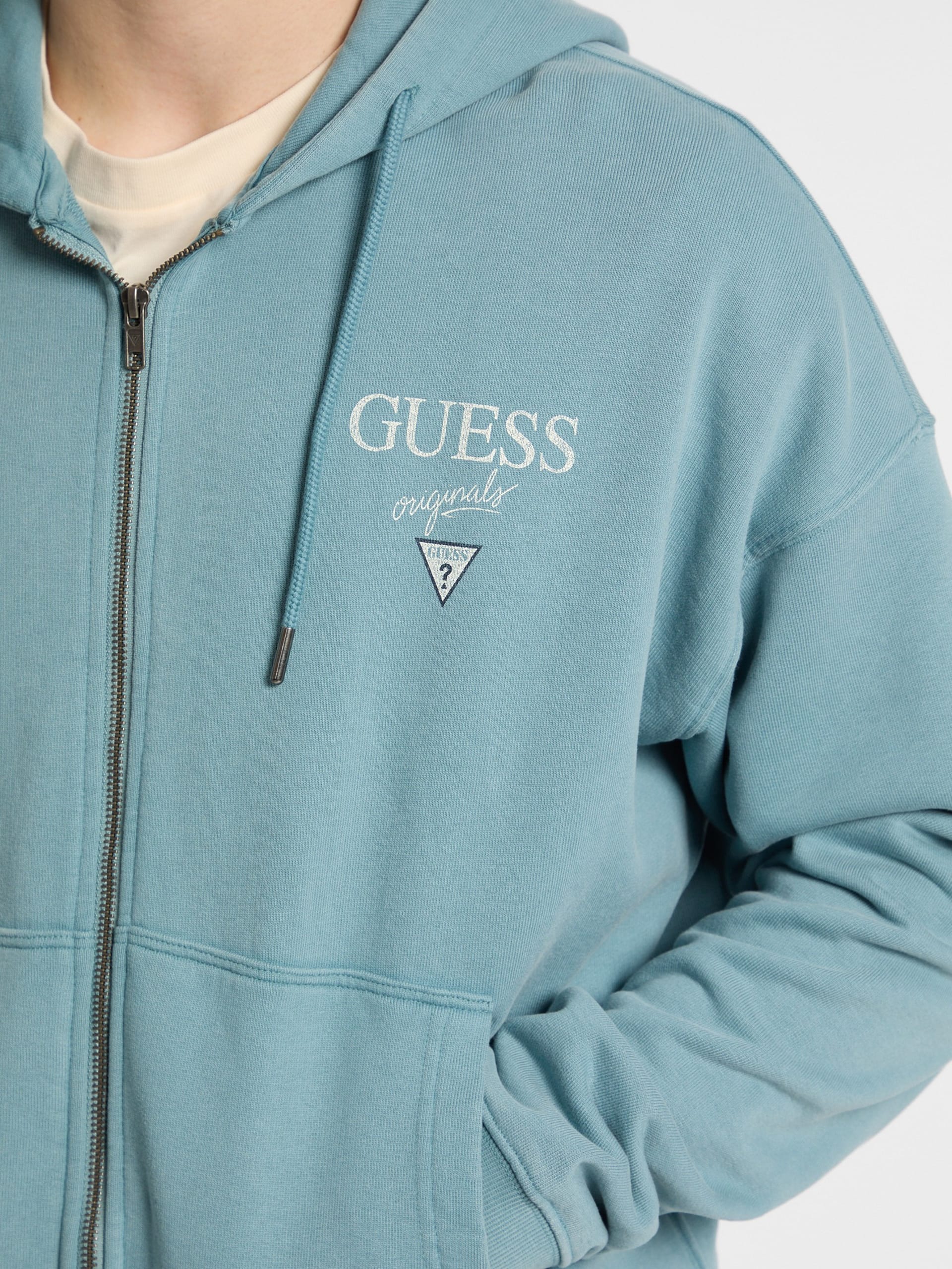 Moletom com zíper GUESS Originals tingido em peça