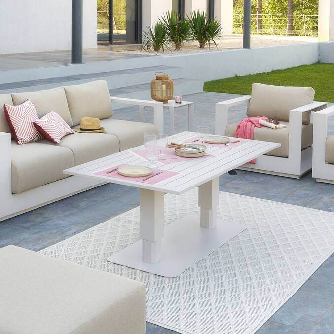 Table de jardin relevable rectangulaire SALIMIA Avoine