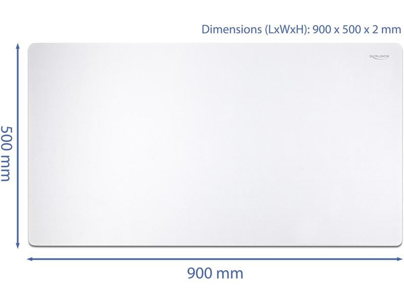 Delock Mausmatte 900 x 500 x 2 mm Weiss Extra-weite Mausmatte mit gummierter Unterseite