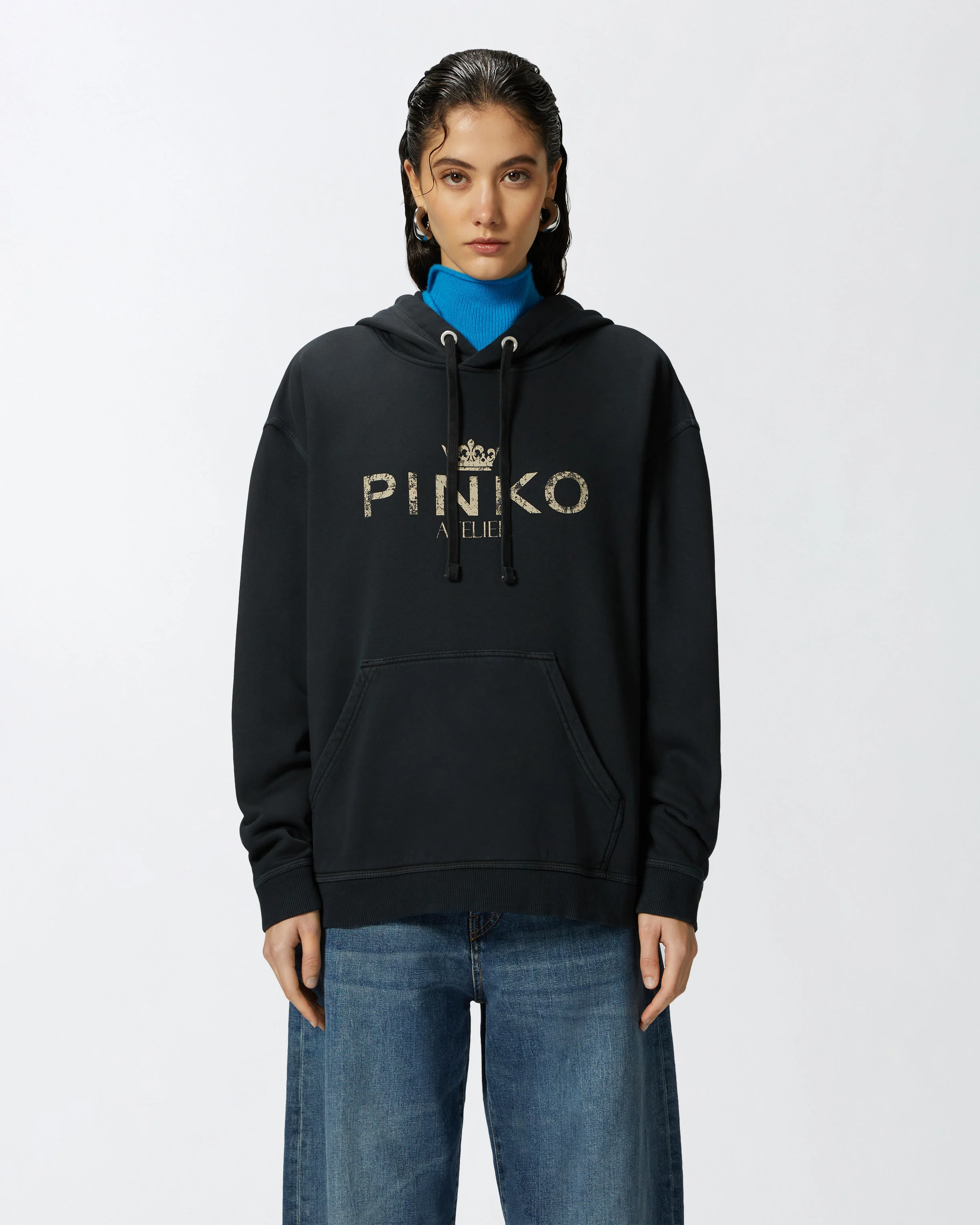 Sweat-shirt à capuche pinko atelier | Noir
